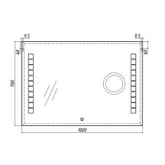 Зеркало Quadro 100 alum (линза) с подсветкой Sansa (SQL1030Z) в Когалыме - kogalym.mebel24.online | фото 8