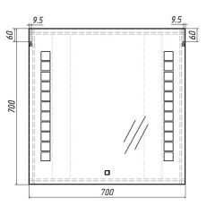 Зеркало Quadro 70 alum с подсветкой Sansa (SQ1016Z) в Когалыме - kogalym.mebel24.online | фото 6