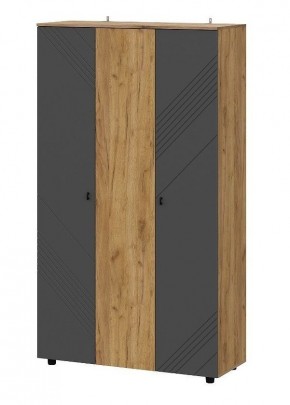 БАЙКАЛ Шкаф трехстворчатый (Графит/Дуб золотой) в Когалыме - kogalym.mebel24.online | фото