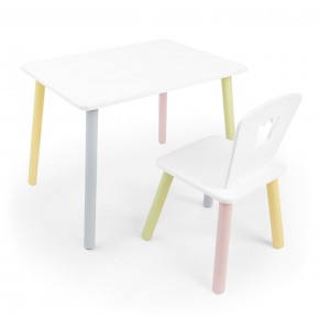 Детский комплект стол и стул «Корона» Rolti Baby (белый/цветной, массив березы/мдф) в Когалыме - kogalym.mebel24.online | фото
