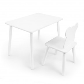 Детский комплект стол и стул «Мишка» Rolti Baby (белый/белый, массив березы/мдф) в Когалыме - kogalym.mebel24.online | фото 1