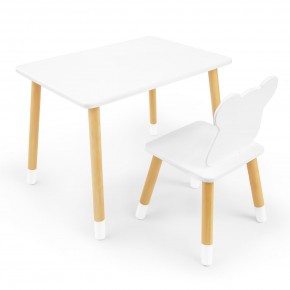 Детский комплект стол и стул «Мишка» Rolti Baby (белый/береза, массив березы/мдф) в Когалыме - kogalym.mebel24.online | фото