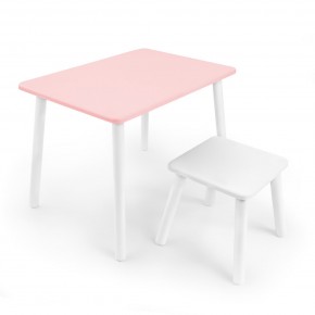 Детский комплект стол и табурет Rolti Baby (розовая столешница/белое сиденье/белые ножки) в Когалыме - kogalym.mebel24.online | фото