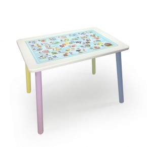 Детский стол с накладкой Алфавит (Белый/Цветной) в Когалыме - kogalym.mebel24.online | фото