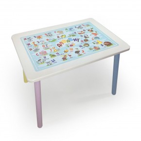 Детский стол с накладкой Алфавит (Белый/Цветной) в Когалыме - kogalym.mebel24.online | фото 2