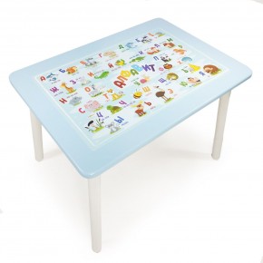 Детский стол с накладкой Алфавит  (Голубой/Белый) в Когалыме - kogalym.mebel24.online | фото 1