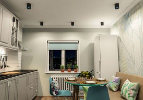 DK3090-BK+CY Светильник накладной IP 20, 10 Вт, GU5.3, LED, черный/голубой, пластик в Когалыме - kogalym.mebel24.online | фото 2