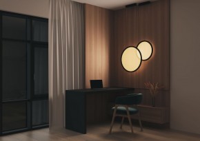DK6606-BK Подвесной вертикальный светильник Veil со светодиодом H1700 d600 220V 48W 3000-6000K IP20 черный алюминий в Когалыме - kogalym.mebel24.online | фото 5
