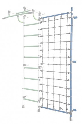 Дополнительная стойка к пристенному ДСК Pastel с сеткой для лазания, цв. голубой в Когалыме - kogalym.mebel24.online | фото