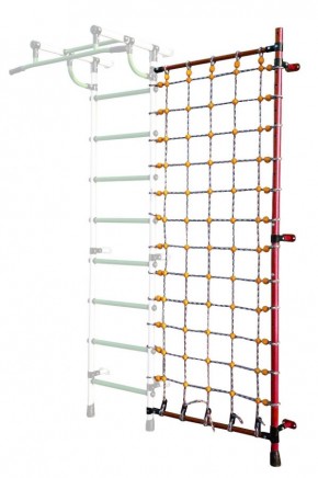 Дополнительная стойка к пристенному ДСК с сеткой для лазания, цв. красный в Когалыме - kogalym.mebel24.online | фото
