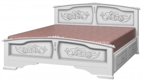 ЕЛЕНА Кровать из массива 1400 (Белый жемчуг) с 2-мя ящиками в Когалыме - kogalym.mebel24.online | фото