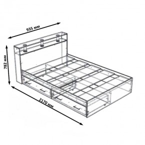 Камелия Кровать с ящиками 0900, цвет дуб сонома, ШхГхВ 93,5х217х78,2 см., сп.м. 900х2000 мм., без матраса, основание есть в Когалыме - kogalym.mebel24.online | фото 6