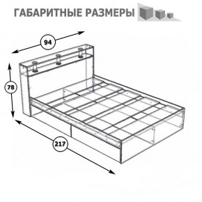 Камелия Кровать с ящиками 0900, цвет венге/дуб лоредо, ШхГхВ 93,5х217х78,2 см., сп.м. 900х2000 мм., без матраса, основание есть в Когалыме - kogalym.mebel24.online | фото 6