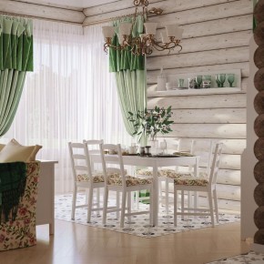 Комлект Вествик обеденный стол и четыре стула, массив сосны, цвет белый в Когалыме - kogalym.mebel24.online | фото