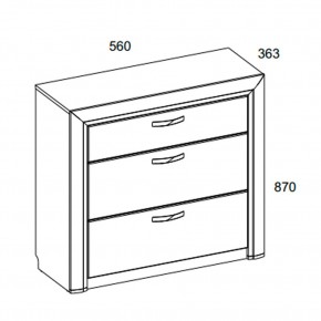 Комод 3S/56, OLIVIA, цвет вудлайн крем/дуб анкона в Когалыме - kogalym.mebel24.online | фото 3