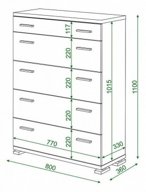 Комод Домино КМ-1 в Когалыме - kogalym.mebel24.online | фото 3