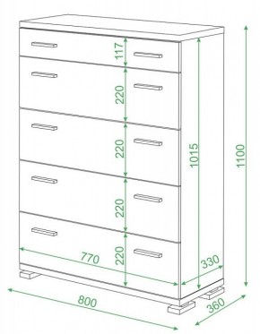 Комод Домино Лайт КМ-2 в Когалыме - kogalym.mebel24.online | фото 2