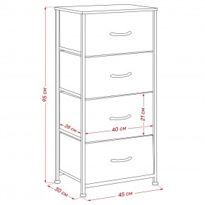 Комод Leset Линкс 4 ящ. (к/з), Каркас Белый, ящики Белые в Когалыме - kogalym.mebel24.online | фото 8