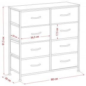 Комод Leset Линкс 8 ящ. (к/з), Каркас Белый, ящики Белые в Когалыме - kogalym.mebel24.online | фото 8