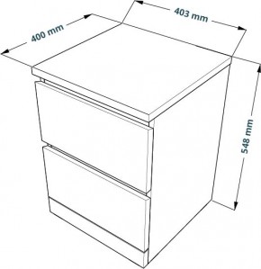 Комод Варма 2 с двумя выдвижными ящиками, цвет белый в Когалыме - kogalym.mebel24.online | фото 3