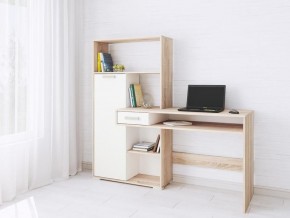 Компьютерный стол Квартет-8 дуб сонома/белый в Когалыме - kogalym.mebel24.online | фото