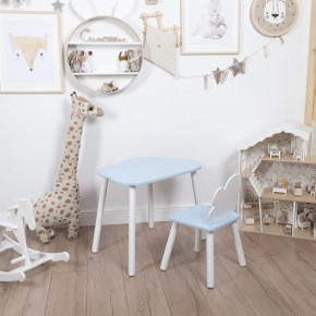 Комплект детский стол ОБЛАЧКО и стул ОБЛАЧКО ROLTI Baby (голубая столешница/голубое сиденье/белые ножки) в Когалыме - kogalym.mebel24.online | фото