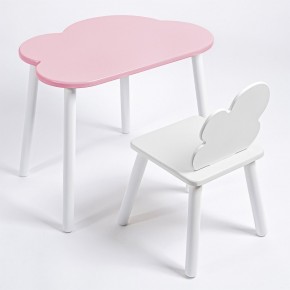 Комплект детский стол ОБЛАЧКО и стул ОБЛАЧКО ROLTI Baby (розовая столешница/белое сиденье/белые ножки) в Когалыме - kogalym.mebel24.online | фото