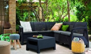 Комплект мебели угловой Корфу Релакс Сет (CORFU II RELAX SET) графит в Когалыме - kogalym.mebel24.online | фото 3