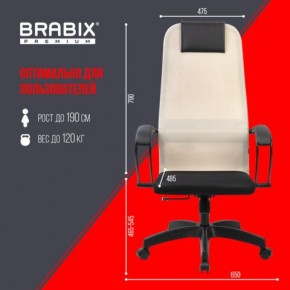 Кресло BRABIX PREMIUM "Ultimate EX-800" пластик, плотная двойная сетка Х2, черное/бежевое, 532916 в Когалыме - kogalym.mebel24.online | фото 6