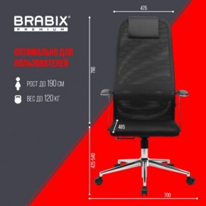 Кресло BRABIX PREMIUM "Ultimate EX-801" хром, плотная двойная сетка Х2, черное, 532917 в Когалыме - kogalym.mebel24.online | фото 7