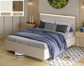 Кровать (Бело-серый U775 ST9/Дуб Галифакс Табак) 1400 в Когалыме - kogalym.mebel24.online | фото