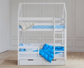 Кровать-домик двухъярусная 80*160 Белый в Когалыме - kogalym.mebel24.online | фото 5