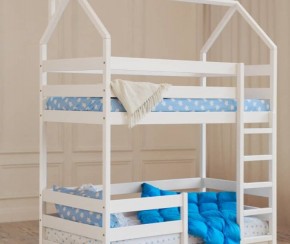 Кровать-домик двухъярусная 80*160 Белый в Когалыме - kogalym.mebel24.online | фото 6