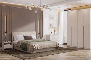 Кровать двойная №4 с основанием (Бежевый) в Когалыме - kogalym.mebel24.online | фото 3