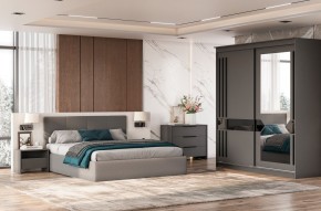 Кровать двойная №4 с основанием (Серый) в Когалыме - kogalym.mebel24.online | фото 3