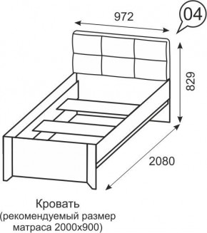 Кровать одинарная 900 Твист 04 в Когалыме - kogalym.mebel24.online | фото 2