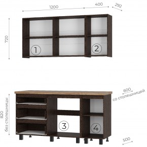 Кухня Энигма 1.6 м (венге/дуб каньон) в Когалыме - kogalym.mebel24.online | фото 4
