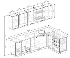 Кухня угловая Антрацит 2600х1600 (Стол. 38мм) в Когалыме - kogalym.mebel24.online | фото 2