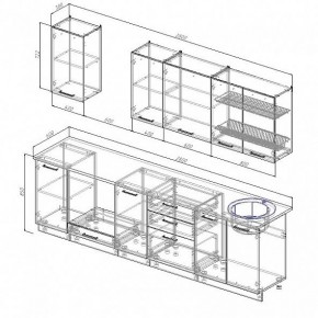 Кухонный гарнитур Антрацит 2800 (Стол. 38мм) в Когалыме - kogalym.mebel24.online | фото 3