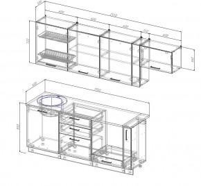 Кухонный гарнитур Жемчуг 2550 (Стол. 38мм) в Когалыме - kogalym.mebel24.online | фото 2