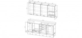 Кухонный гарнитур Каппучино 2200 h950 (Стол. 38мм) в Когалыме - kogalym.mebel24.online | фото 2