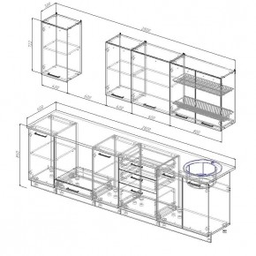 Кухонный гарнитур Капри 2800 (Стол. 26мм) в Когалыме - kogalym.mebel24.online | фото 2