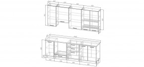 Кухонный гарнитур Смоки 2400 h950 (Стол. 38 мм) в Когалыме - kogalym.mebel24.online | фото 2