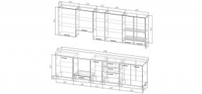 Кухонный гарнитур Смоки 3000 h950 (Стол. 38 мм) в Когалыме - kogalym.mebel24.online | фото 2