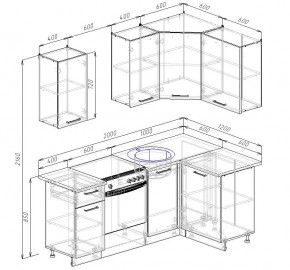 Кухонный гарнитур угловой Латте 2000х1200 (Стол. 26мм) в Когалыме - kogalym.mebel24.online | фото 2