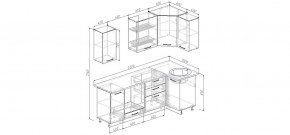 Кухонный гарнитур угловой Латте 2200х1000 (Стол. 26мм) в Когалыме - kogalym.mebel24.online | фото 2