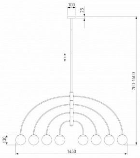 Люстра на штанге Eurosvet Cenacolo 30179/8 черный в Когалыме - kogalym.mebel24.online | фото 2