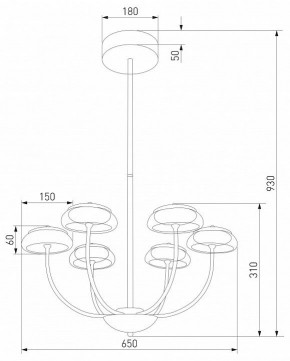 Люстра на штанге Eurosvet Fungo 50388 LED черный в Когалыме - kogalym.mebel24.online | фото 4