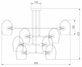 Люстра на штанге Eurosvet Gardie 70141/8 хром в Когалыме - kogalym.mebel24.online | фото 3
