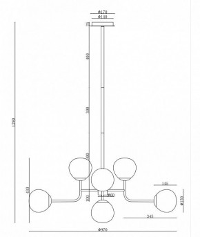 Люстра на штанге Maytoni Erich MOD221-PL-08-G в Когалыме - kogalym.mebel24.online | фото 6
